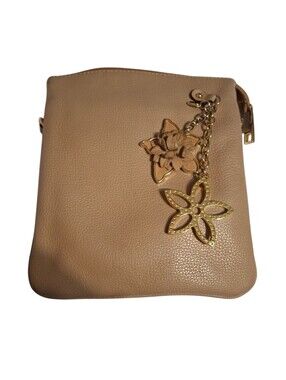 Luz da lua Neutral Tan leather crossbody bag